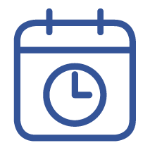 Dargestellt ist ein Kalenderblatt mit einer Uhr, wo der großen Zeiger auf 12 und der kleine Zeiger auf 3 steht. 